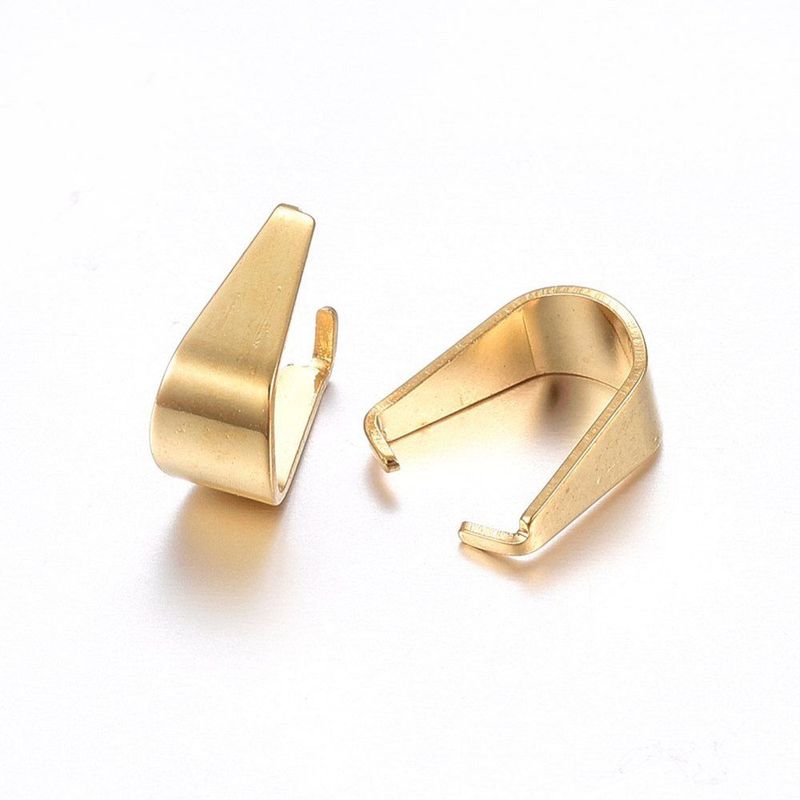 10 x Stainless Steel Gold Pinch Bails, 6x3mm 10 x Stainless Steel Gold Pinch Bails, 6x3mm