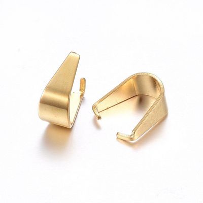 10 x Stainless Steel Gold Pinch Bails, 6x3mm