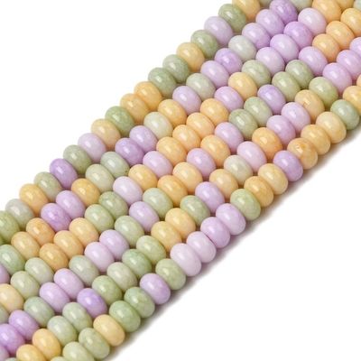 Opaque Glass Rondelle Beads, Mixed Pastels, 4.5x2.5mm
