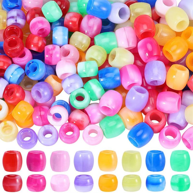 30 x Marbled Acrylic Barrel Beads, 11x8-11mm, Mixed Colours 30 x Marbled Acrylic Barrel Beads, 11x8-11mm, Mixed Colours