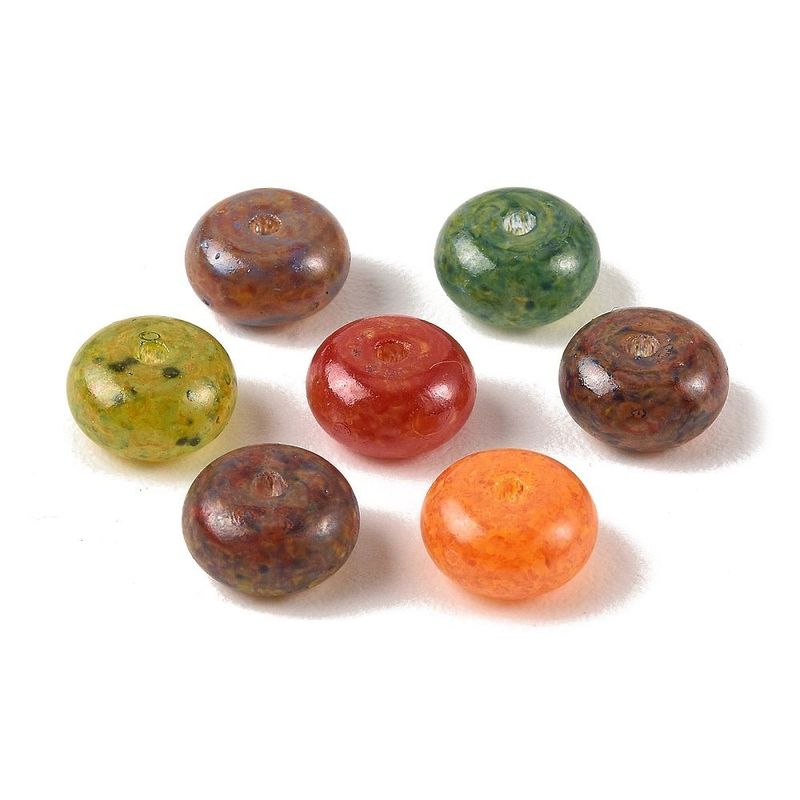 50 x 8x4mm Glass Rondelle Beads, Mixed Colours