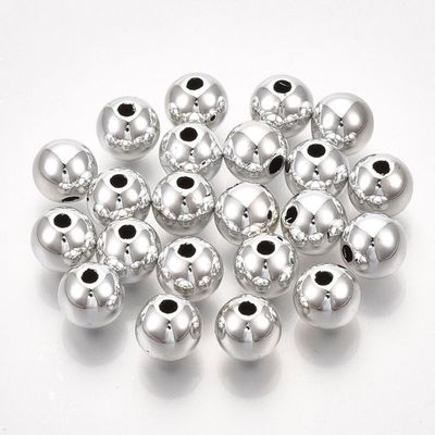 20 x 12mm Silver Acrylic Beads