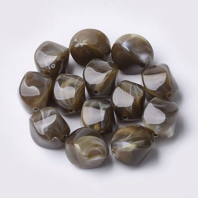 20 x Marbled Acrylic Nuggets, 15x12mm, Brown 20 x Marbled Acrylic Nuggets, 15x12mm, Brown