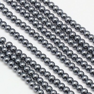 4mm Glass Pearls in Grey 4mm Glass Pearls in Grey