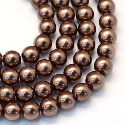10mm Glass Pearls in Chocolate Brown 10mm Glass Pearls in Chocolate Brown