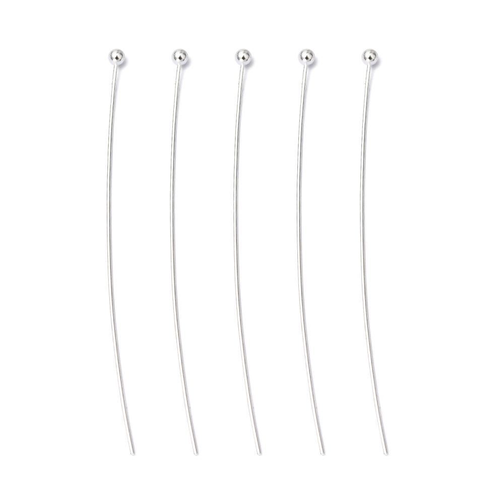 50 x Silver Plated BALL Head Pins 45mm x 0.5mm 50 x Silver Plated BALL Head Pins 45mm x 0.5mm