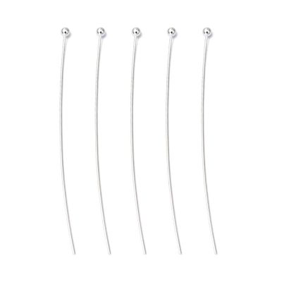 50 x Silver Plated BALL Head Pins 45mm x 0.5mm