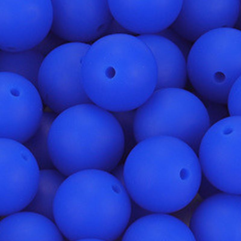 10 x 15mm Rubberized Silicone Beads, Royal Blue 10 x 15mm Rubberized Silicone Beads, Royal Blue