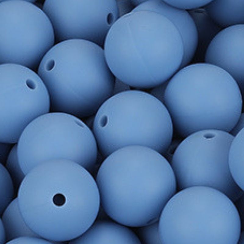 10 x 15mm Rubberized Silicone Beads, Light Blue 10 x 15mm Rubberized Silicone Beads, Light Blue
