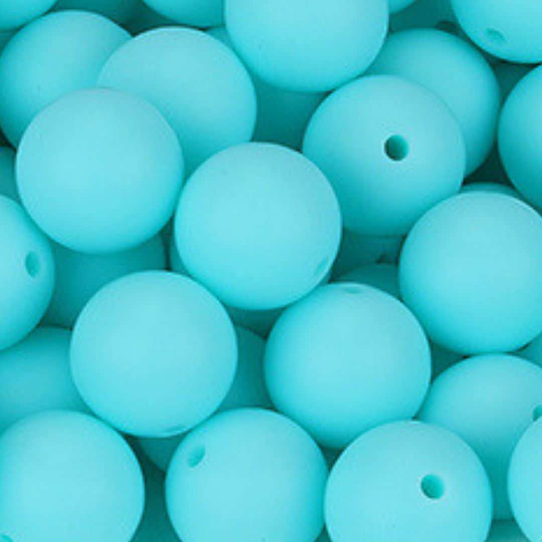 10 x 15mm Rubberized Silicone Beads, Light Turquoise 10 x 15mm Rubberized Silicone Beads, Light Turquoise