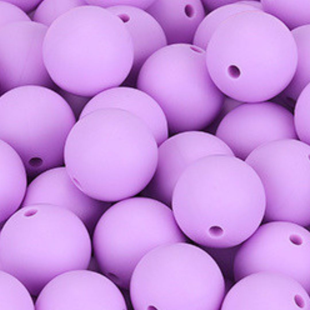 10 x 15mm Rubberized Silicone Beads, Light Purple 10 x 15mm Rubberized Silicone Beads, Light Purple