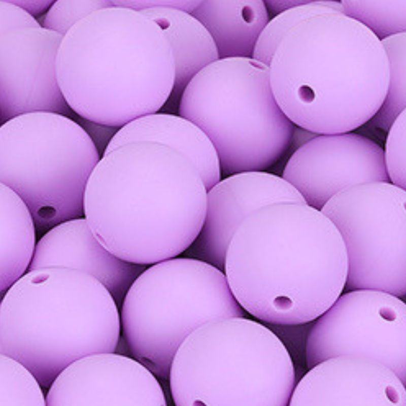 10 x 15mm Rubberized Silicone Beads, Light Purple 10 x 15mm Rubberized Silicone Beads, Light Purple