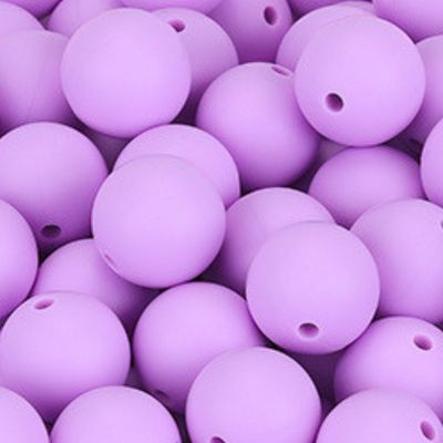10 x 15mm Rubberized Silicone Beads, Light Purple