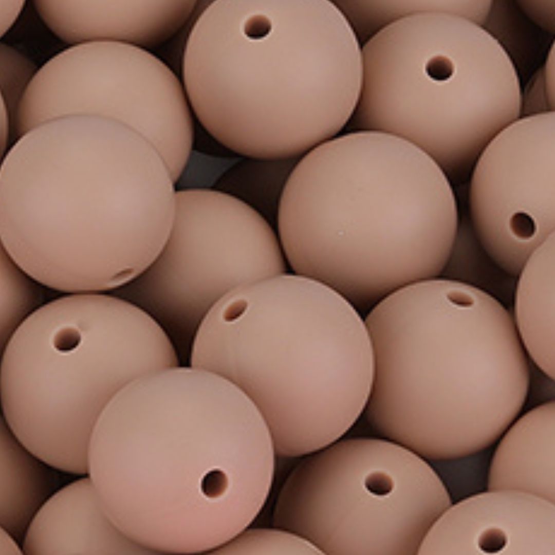 10 x 15mm Rubberized Silicone Beads, Taupe 10 x 15mm Rubberized Silicone Beads, Taupe