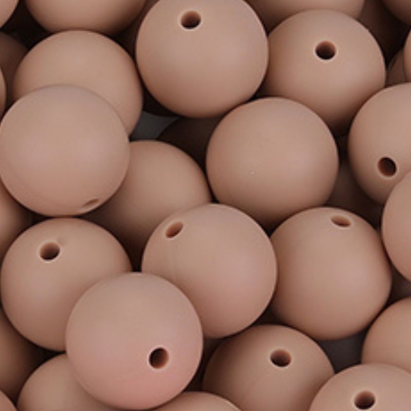 10 x 15mm Rubberized Silicone Beads, Taupe 10 x 15mm Rubberized Silicone Beads, Taupe
