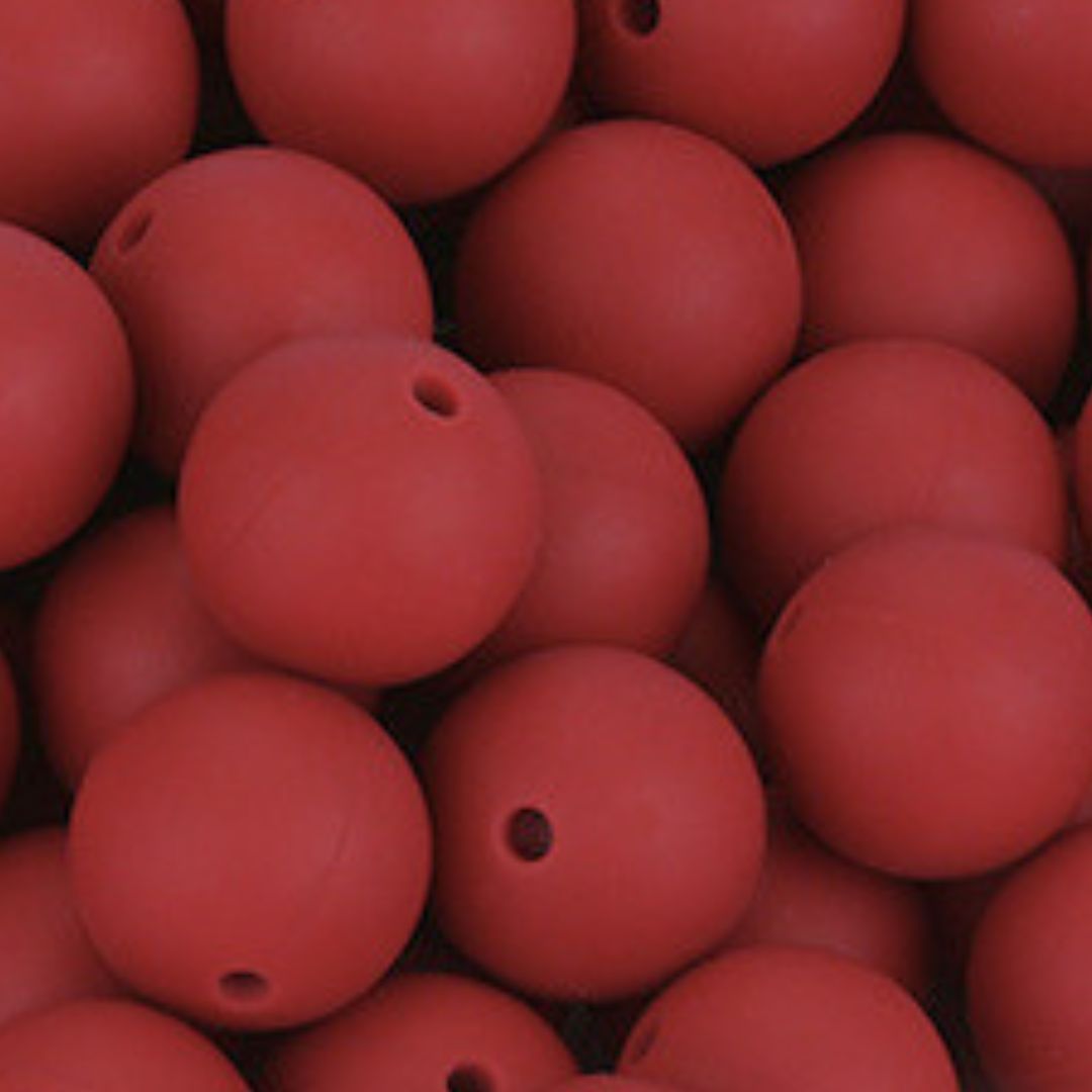 10 x 15mm Rubberized Silicone Beads, Brick Red 10 x 15mm Rubberized Silicone Beads, Brick Red