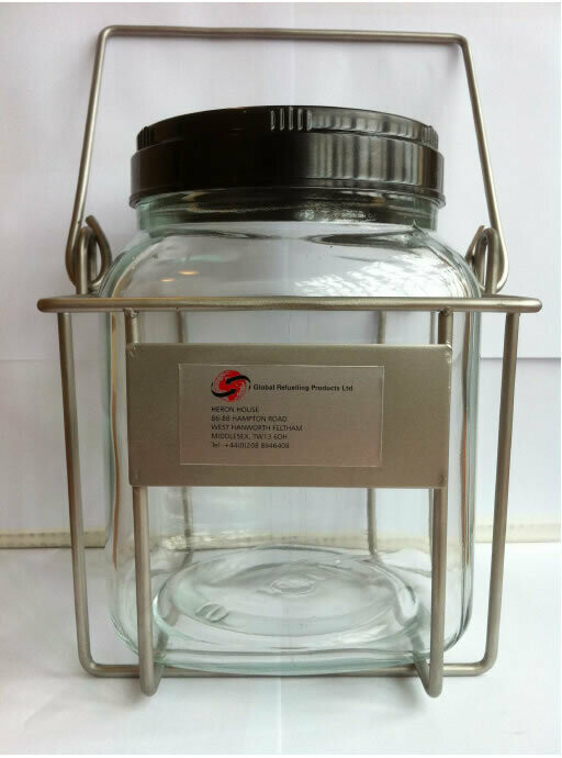 LARGE SAMPLE JAR C/W WIRE CAGE
