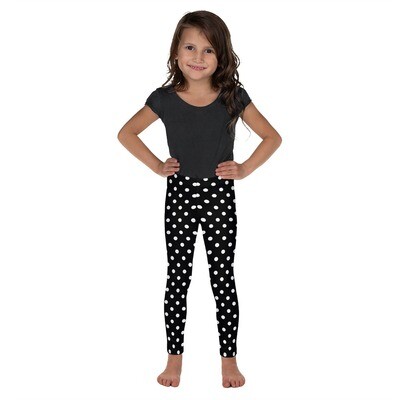 Lasten Leggings - musta / valkoiset pallot Lasten Leggings - musta / valkoiset pallot