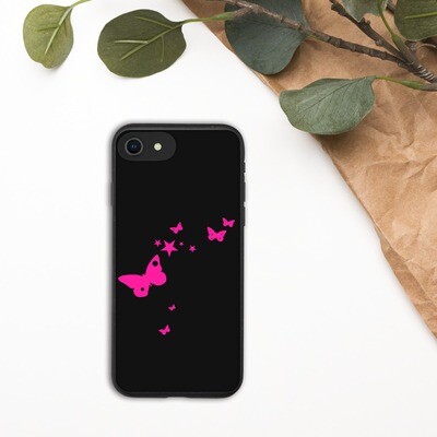 Biohajoava iPhone suojakuori - Pinkit perhoset Biohajoava iPhone suojakuori - Pinkit perhoset