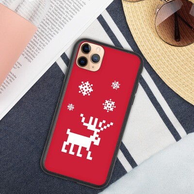Biohajoava iPhone suojakuori - Poro lumisateessa Biohajoava iPhone suojakuori - Poro lumisateessa