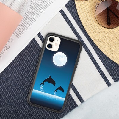Biohajoava iPhone suojakuori - Delfiinit Biohajoava iPhone suojakuori - Delfiinit