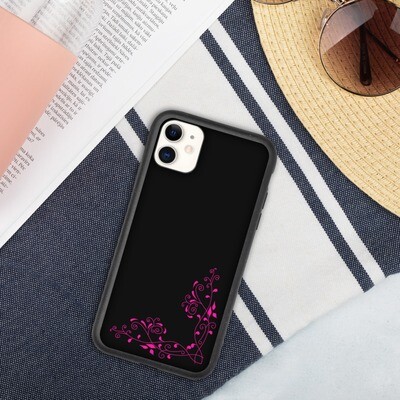 Biohajoava iPhone suojakuori - Pinkki köynnös Biohajoava iPhone suojakuori - Pinkki köynnös