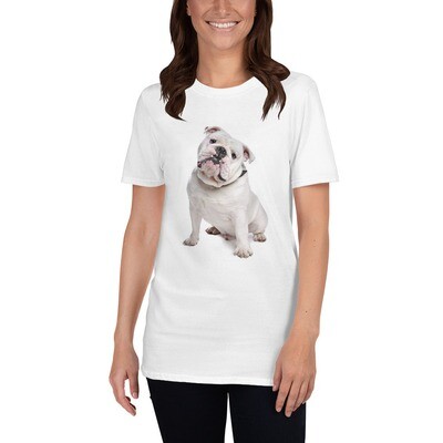 T-paita - Valkoinen Englannin bulldog UNISEX T-paita - Valkoinen Englannin bulldog UNISEX