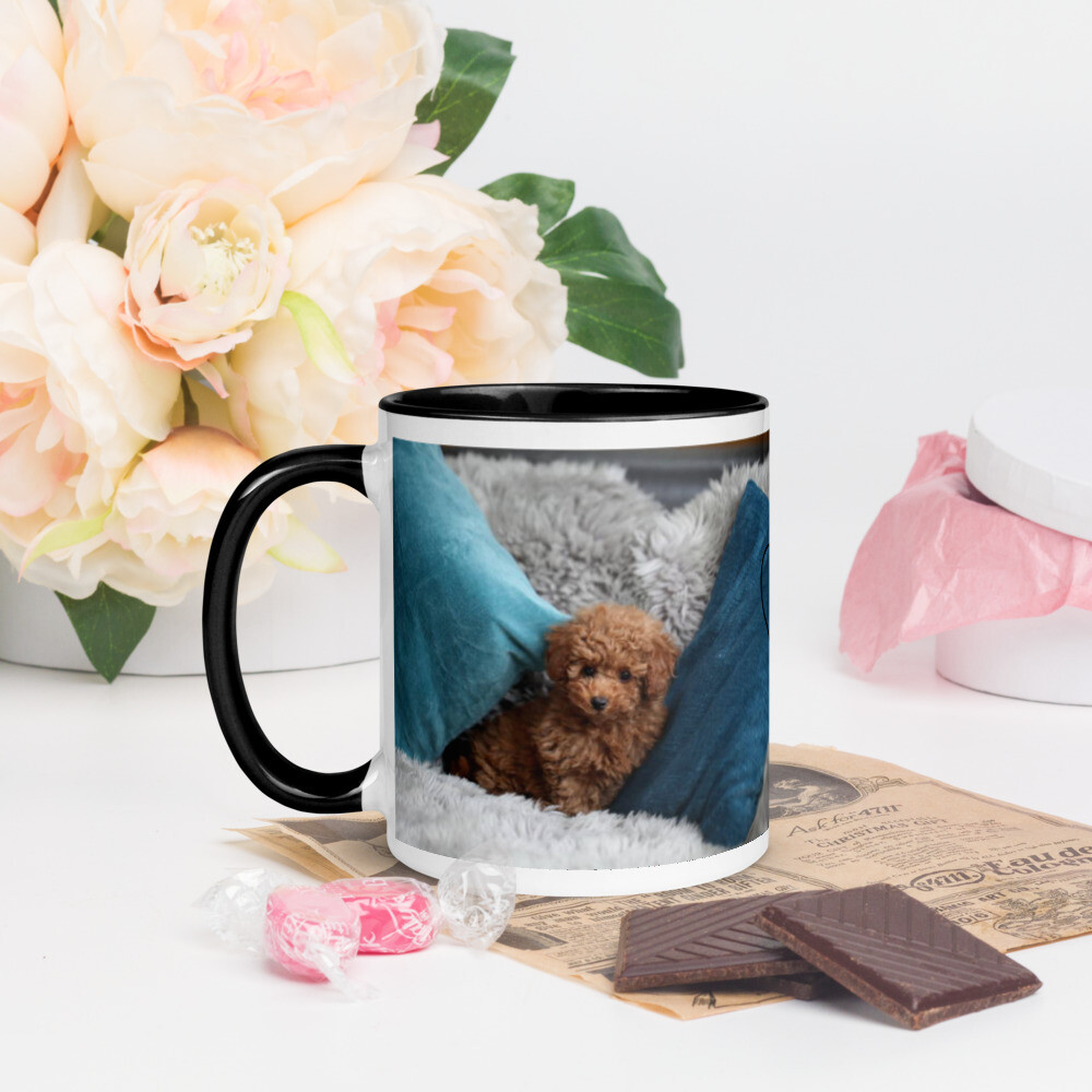 Keraaminen muki - villakoiran pentu, KAHVAN &amp; SISÄPUOLEN VÄRI: Musta