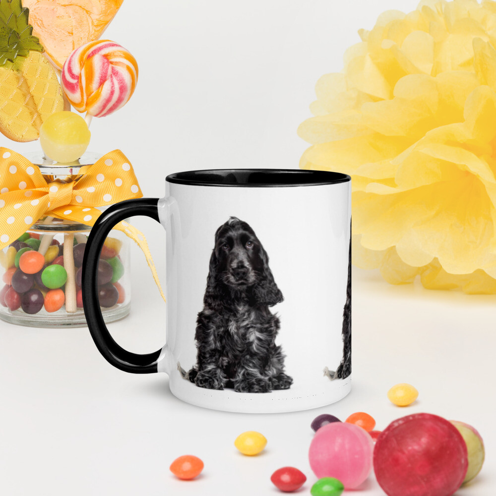 Keraaminen muki - musta cockerspanieli, KAHVAN &amp; SISÄPUOLEN VÄRI: Musta