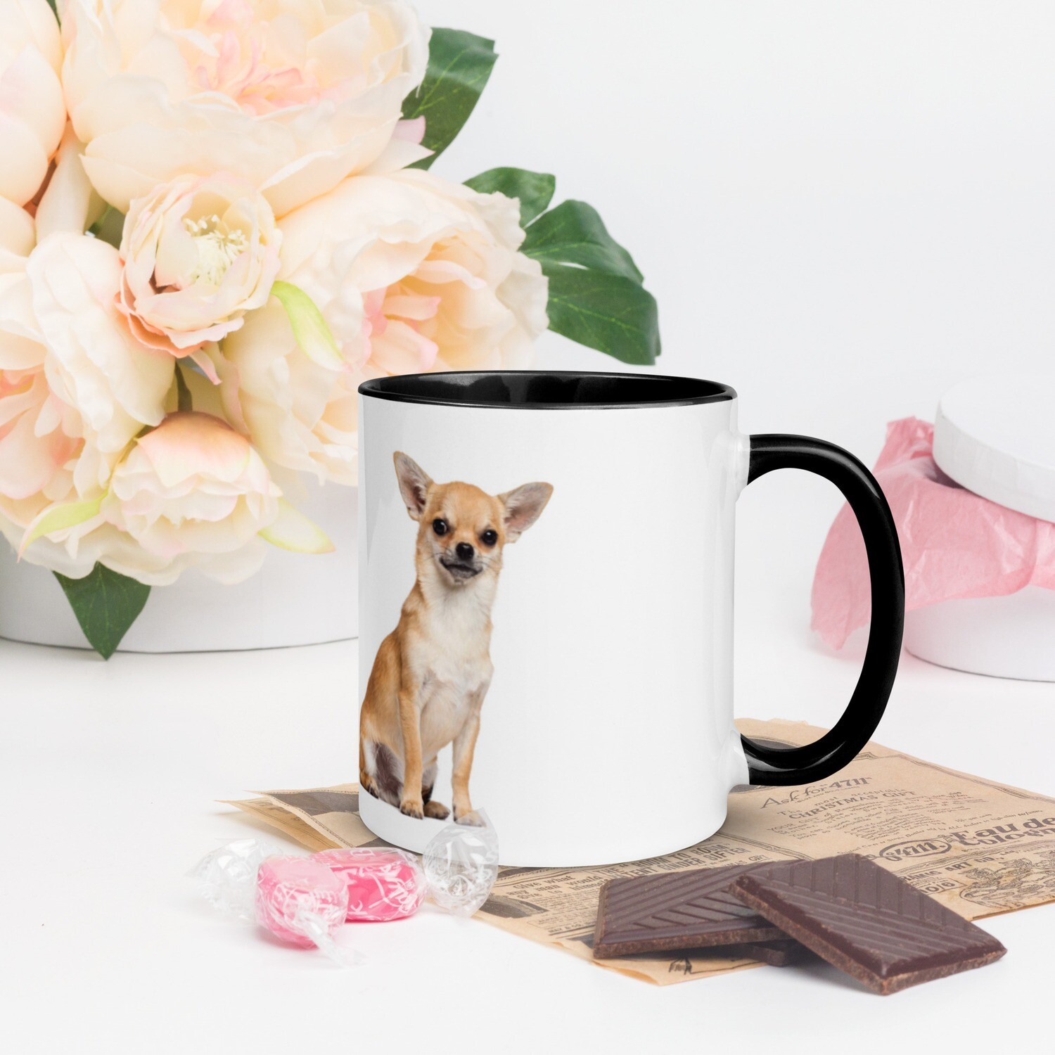 Keraaminen muki - chihuahua, KAHVAN &amp; SISÄPUOLEN VÄRI: Musta