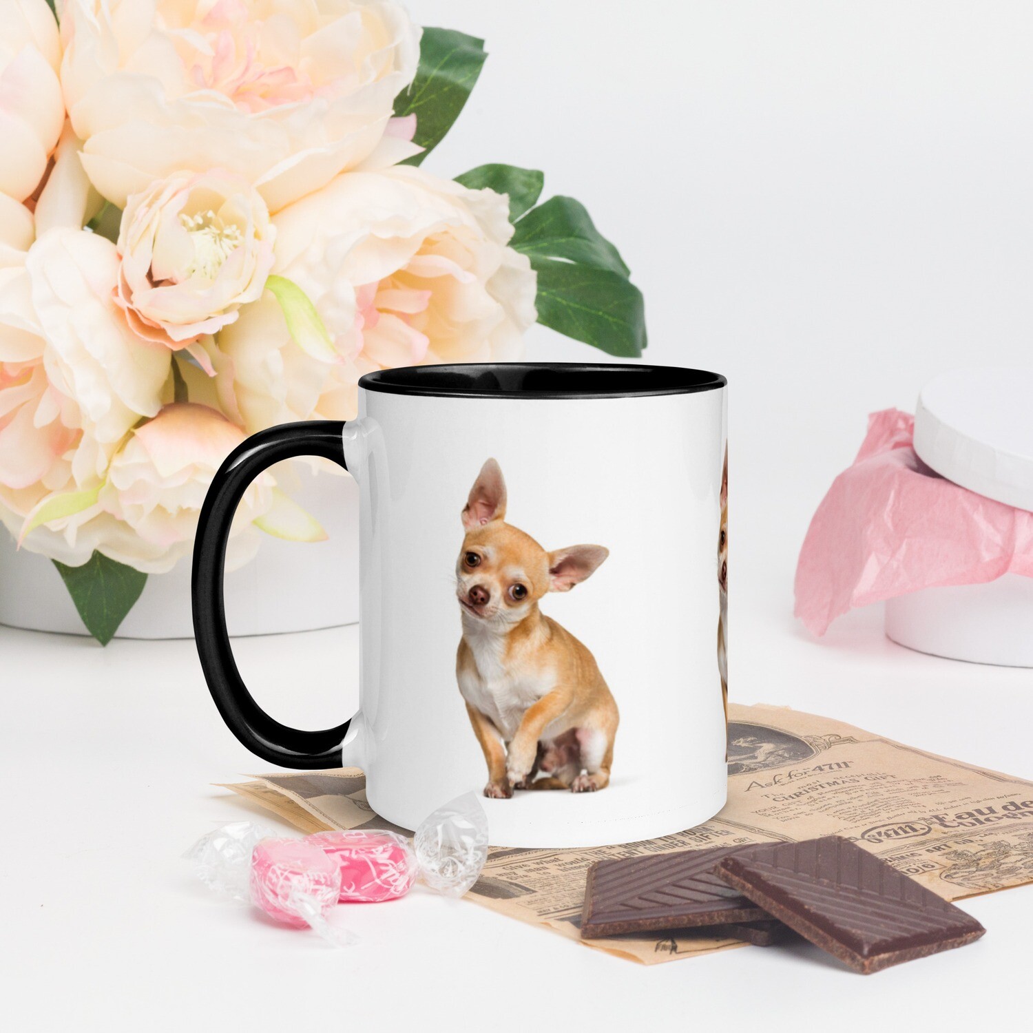 Keraaminen muki - chihuahua, KAHVAN &amp; SISÄPUOLEN VÄRI: Musta