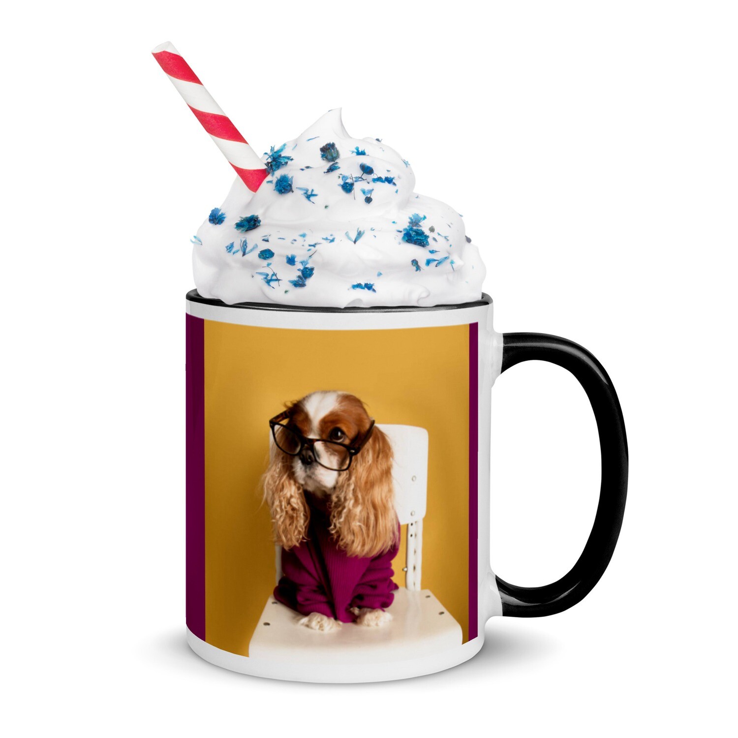 Keraaminen muki - kingcharlesinspanieli, KAHVAN &amp; SISÄPUOLEN VÄRI: Musta