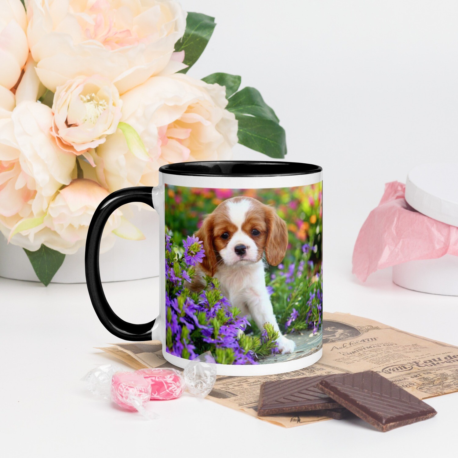 Keraaminen muki - kingcharlesinspanieli, KAHVAN &amp; SISÄPUOLEN VÄRI: Musta