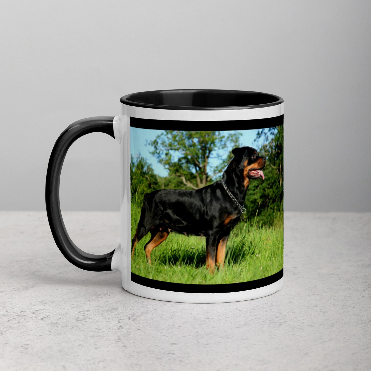 Keraaminen muki - rottweiler, KAHVAN &amp; SISÄPUOLEN VÄRI: Musta