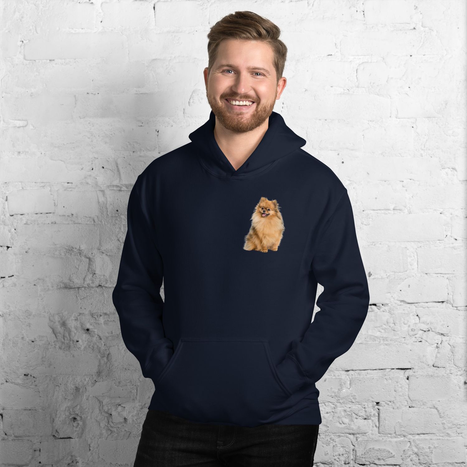Pomeranian huppari unisex-malli