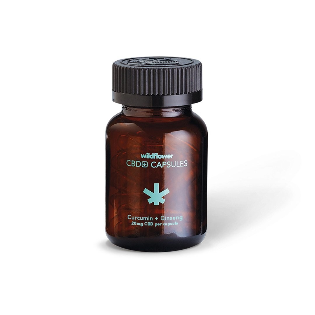 Wildflower CBD Oil Pills with Curcumin and Ginseng 500MG