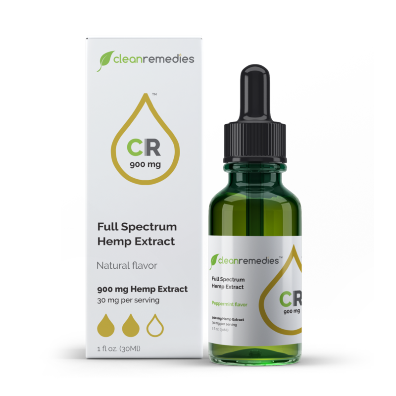 Clean Remedies 900mg Peppermint - 900mg of Full Spectrum CBD Oil Drops