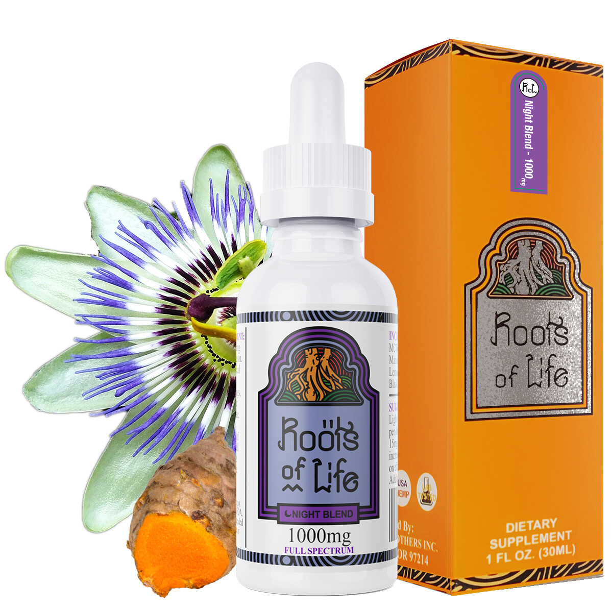 Roots of Life - Full Spectrum Nighttime with Turmeric (1000mg)