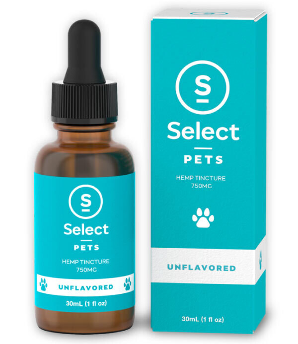 Select CBD Oil Drops for Pets - Unflavored 750 MG
