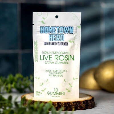 HomeTown Hero Live Rosin Delta 9 Gummies - Sativa