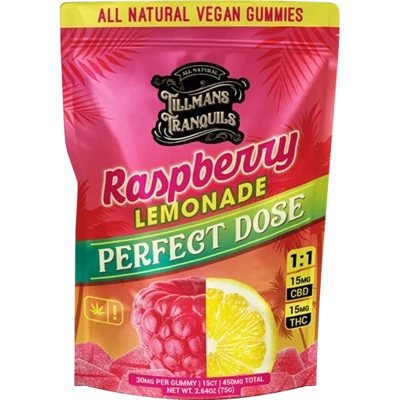 Raspberry Lemonade THC Gummies 1:1 CBD:THC Tillmans Tranquils