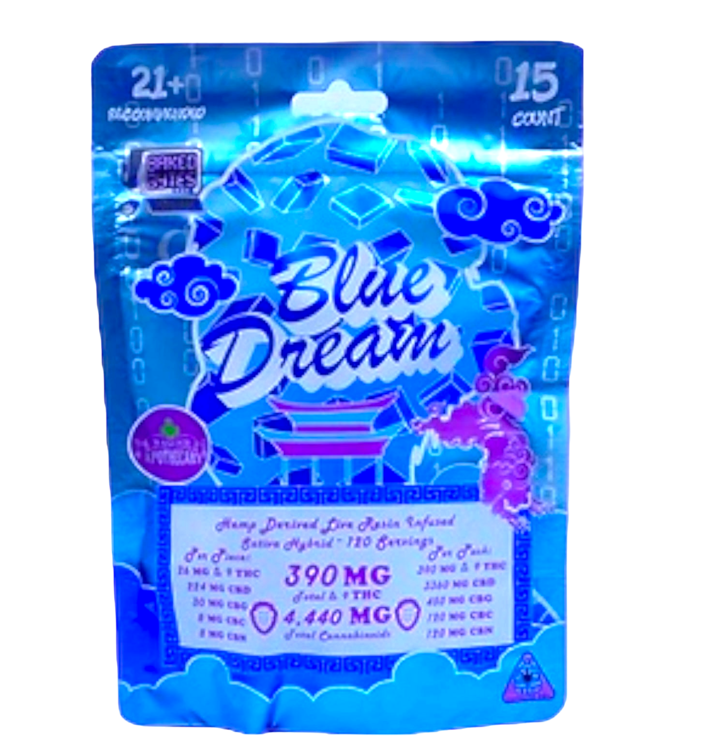 Baked Bytes Blue Dream Δ9 THC Gummies- 390mg THC 4K MG Other Cannabinoids (15 count)