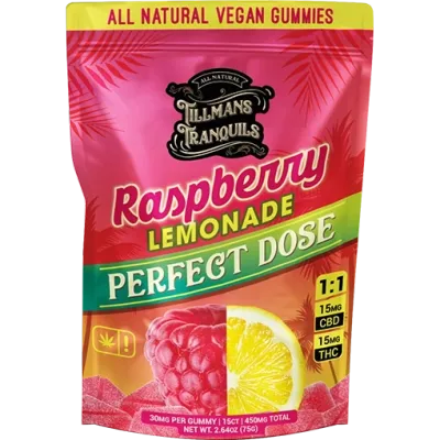Raspberry Lemonade THC Gummies 1:1 CBD:THC Tillmans Tranquils Raspberry Lemonade THC Gummies 1:1 CBD:THC Tillmans Tranquils