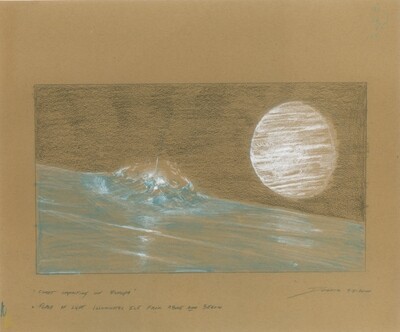 Europa, Moon of Jupiter - Comet Impacting - sketch