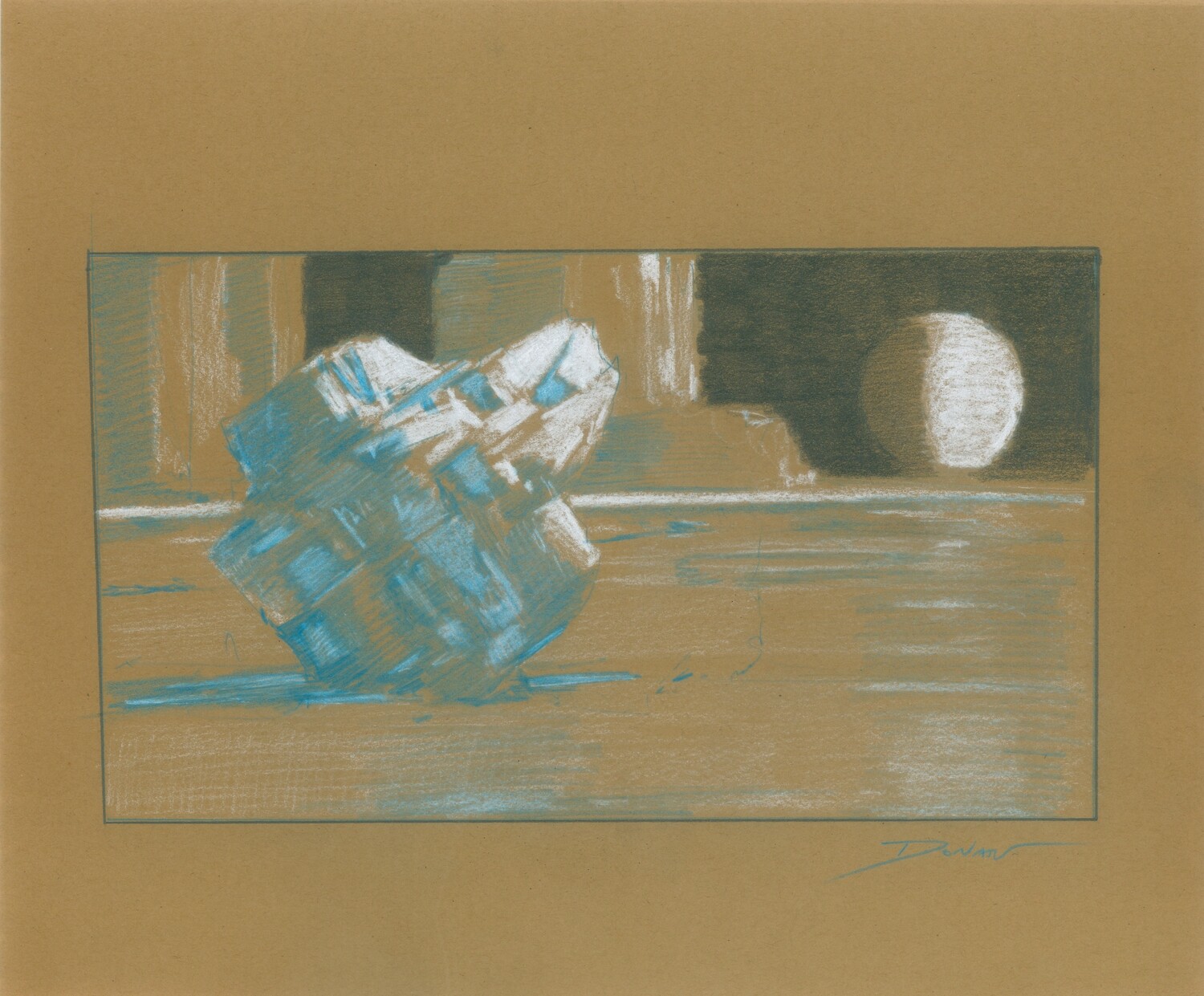 Europa, Moon of Jupiter - ice boulder - sketch