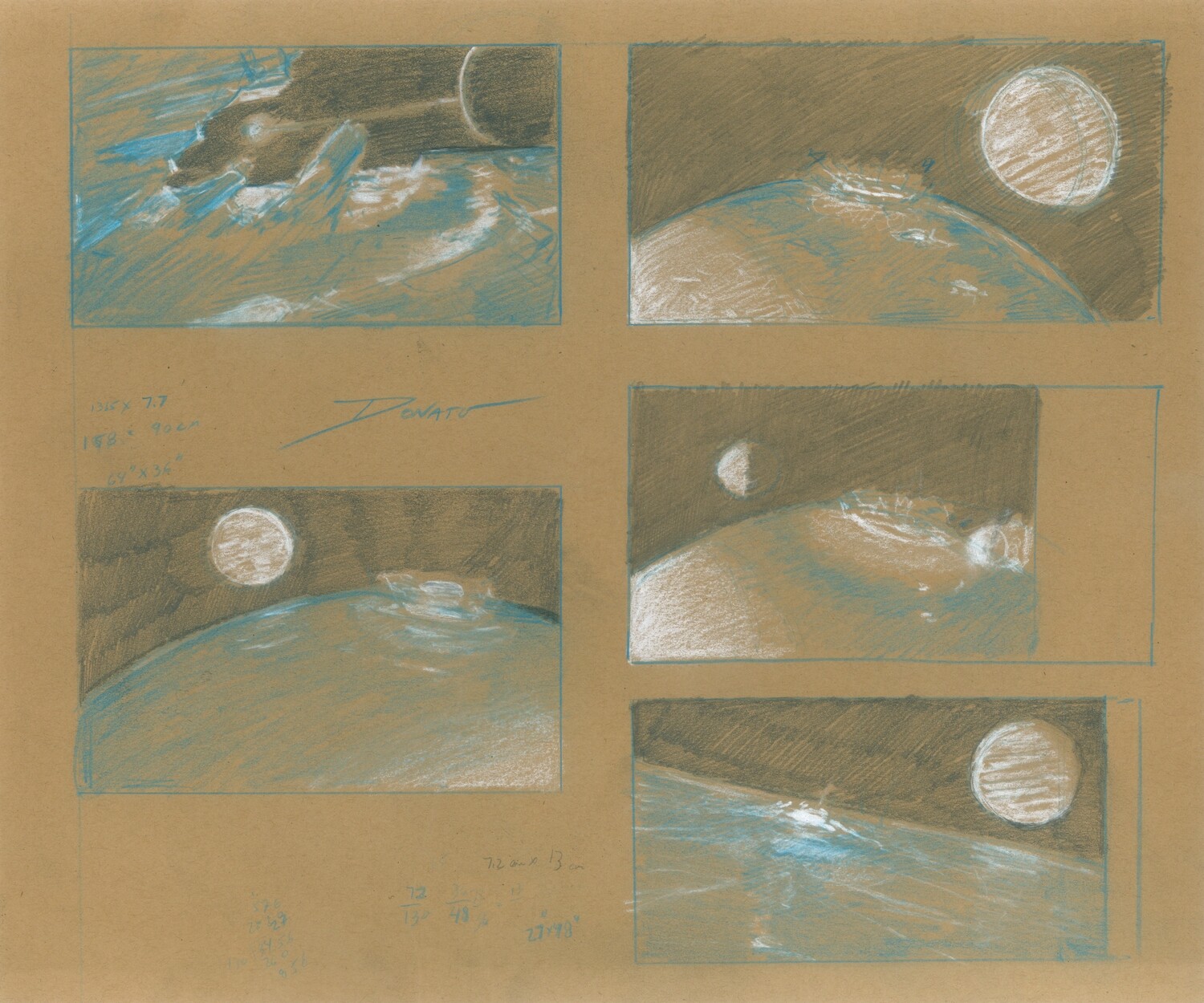 Europa, Moon of Jupiter - thumbnail sketches