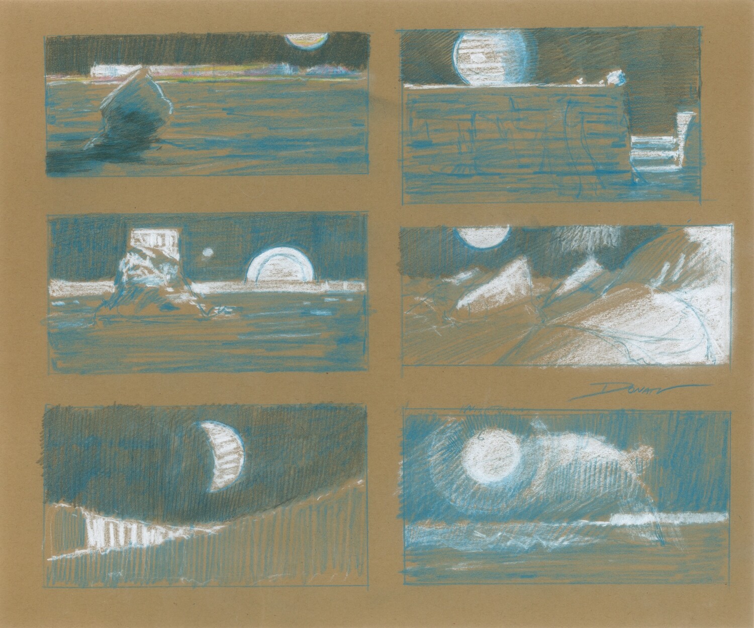 Europa, Moon of Jupiter - thumbnail sketches