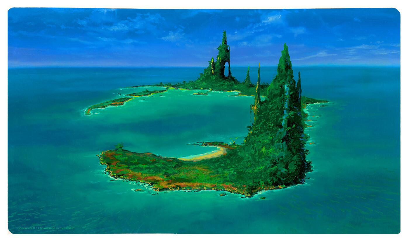 Urza&#39;s Saga Island- The Calm- Playmat