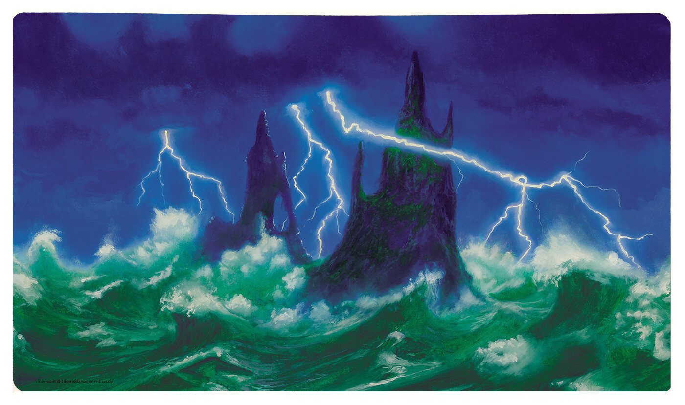 Urza&#39;s Saga Island - Lightning - Playmat