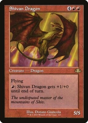 Shivan Dragon - Artist Proof - retro frame -Dominaria Remastered